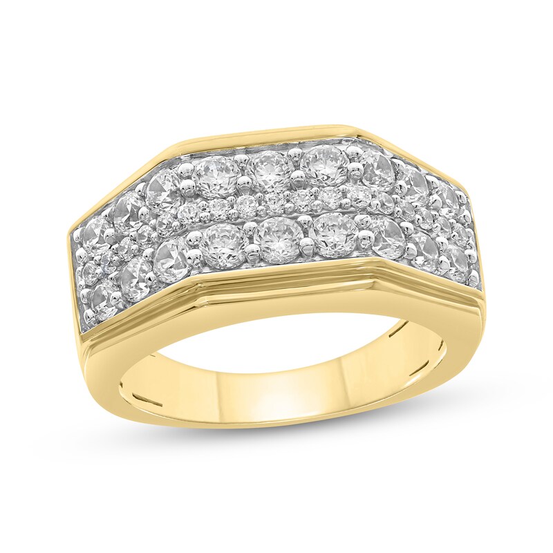 Men's Diamond Wedding Band 2 ct tw Round-cut 10K Yellow Gold