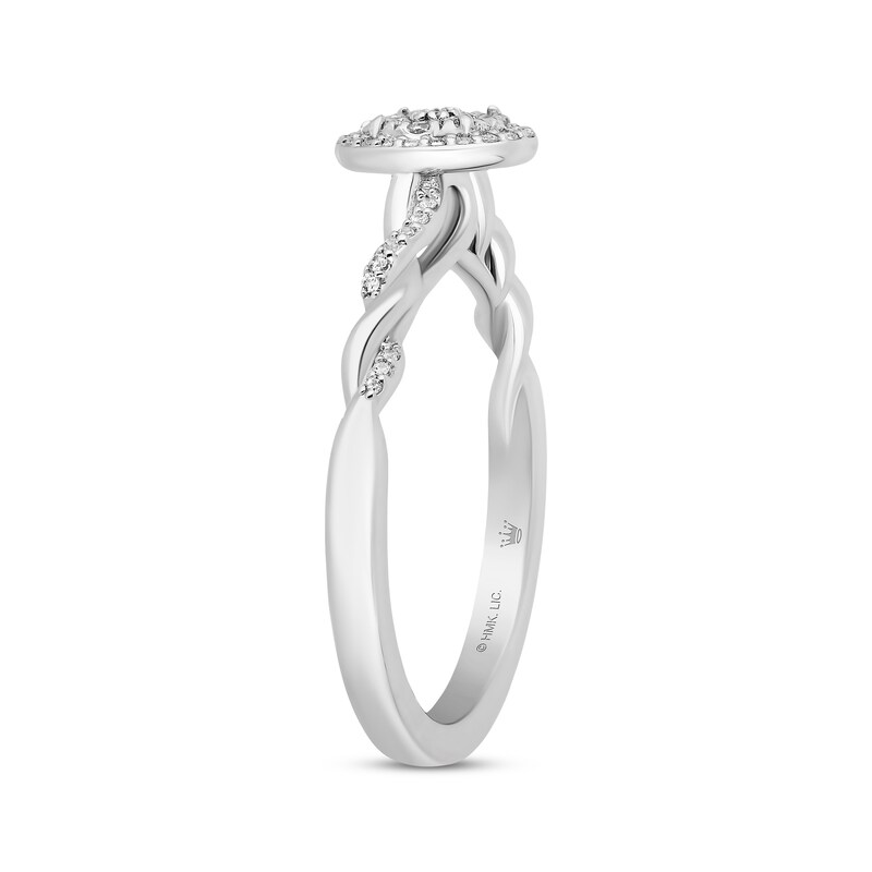 Hallmark Diamonds Oval Promise Ring 1/5 ct tw Sterling Silver