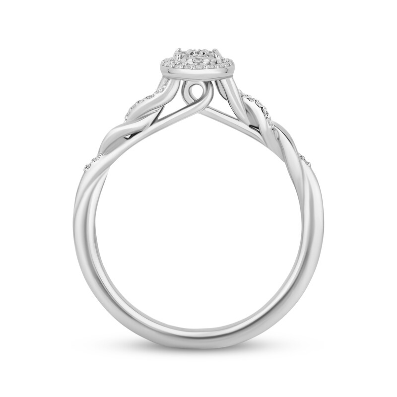 Hallmark Diamonds Oval Promise Ring 1/5 ct tw Sterling Silver