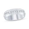 Thumbnail Image 0 of Men's Diamond Hammered Wedding Band 1 ct tw Round-cut 10K White Gold