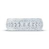 Thumbnail Image 2 of Men's Diamond Hammered Wedding Band 1 ct tw Round-cut 10K White Gold