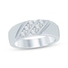 Thumbnail Image 0 of Men's Diamond Wedding Band 3/8 ct tw Round-cut 10K White Gold