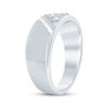 Thumbnail Image 1 of Men's Diamond Wedding Band 3/8 ct tw Round-cut 10K White Gold