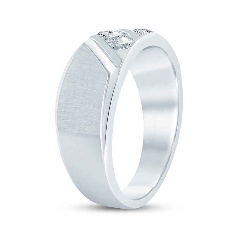 Men's Diamond Wedding Band 3/8 ct tw Round-cut 10K White Gold