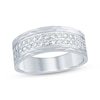 Thumbnail Image 1 of Now + Forever Men's Diamond Textured Wedding Band 3/4 ct tw Round-cut 10K White Gold
