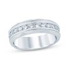 Thumbnail Image 0 of Men's Diamond Wave Wedding Band 1 ct tw Round-cut 10K White Gold