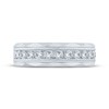 Thumbnail Image 2 of Men's Diamond Wave Wedding Band 1 ct tw Round-cut 10K White Gold
