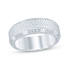 Thumbnail Image 1 of Now + Forever Men's Diamond Sandblast Textured Wedding Band 1/3 ct tw Round-cut 10K White Gold