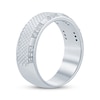 Thumbnail Image 2 of Now + Forever Men's Diamond Sandblast Textured Wedding Band 1/3 ct tw Round-cut 10K White Gold