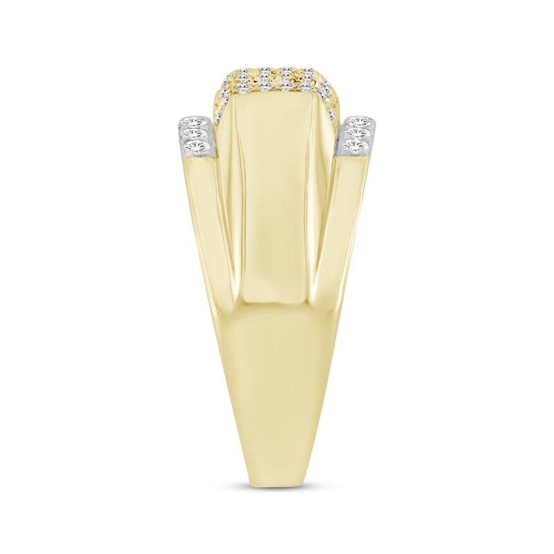 Men's Diamond Ring 1 ct tw Baguette & Round-cut 10K Yellow Gold
