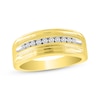 Thumbnail Image 0 of Men's Diamond Milgrain Wedding Band 1/4 ct tw Round-cut 10K Yellow Gold