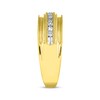 Thumbnail Image 1 of Men's Diamond Milgrain Wedding Band 1/4 ct tw Round-cut 10K Yellow Gold