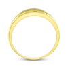 Thumbnail Image 2 of Men's Diamond Milgrain Wedding Band 1/4 ct tw Round-cut 10K Yellow Gold