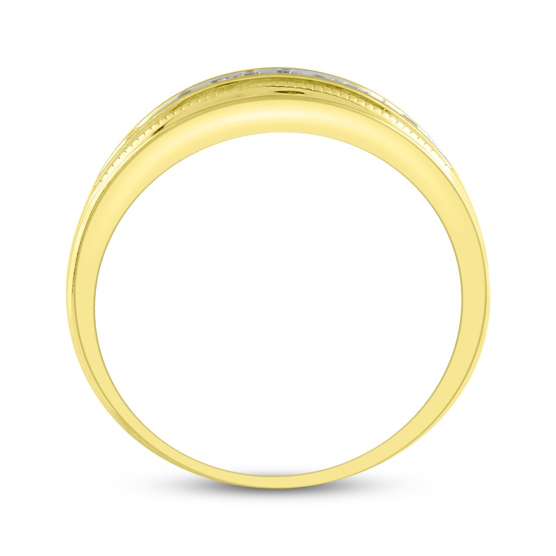 Men's Diamond Milgrain Wedding Band 1/4 ct tw Round-cut 10K Yellow Gold
