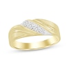 Thumbnail Image 0 of Men's Diamond Diagonal Wedding Band 1/6 ct tw Round-cut 10K Yellow Gold