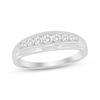 Thumbnail Image 1 of Now + Forever Men's Diamond Milgrain Wedding Band 1/4 ct tw Round-cut 10K White Gold
