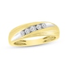 Thumbnail Image 0 of Men's Diamond Wedding Band 1/10 ct tw Round-cut 10K Yellow Gold