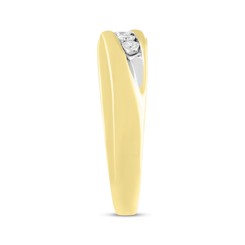 Men's Diamond Wedding Band 1/10 ct tw Round-cut 10K Yellow Gold