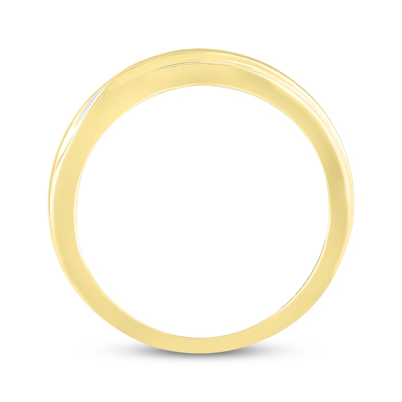 Men's Diamond Wedding Band 1/10 ct tw Round-cut 10K Yellow Gold