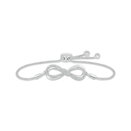 Diamond Infinity Bolo Bracelet 1/5 ct tw Sterling Silver 9.5"