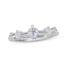 Diamond Station Ring 1 ct tw 14K White Gold