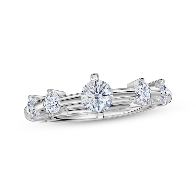 Main Image 1 of Diamond Station Ring 1 ct tw 14K White Gold