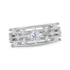 Diamond Staggered Five-Row Ring 1/2 ct tw 14K White Gold