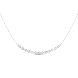 Lab-Created Diamonds by KAY Smile Necklace 1/3 ct tw 14K White Gold 18”