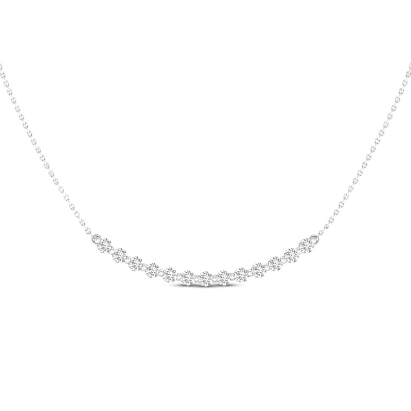 Lab-Created Diamonds by KAY Smile Necklace 1/3 ct tw 14K White Gold 18 ...