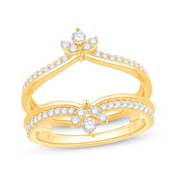Now + Forever Diamond Floral Enhancer Ring 1/2 ct tw 14K Yellow Gold