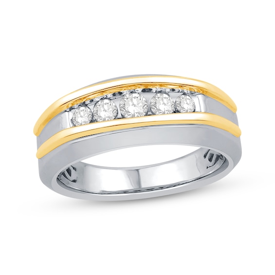 Men’s Diamond Wedding Band 1/2 ct tw 14K Two-Tone Gold