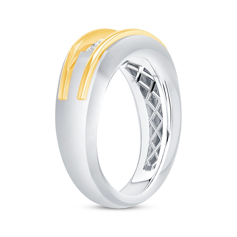 Main Image 2 of Now + Forever Men’s Diamond Wedding Band 1/2 ct tw 14K Two-Tone Gold