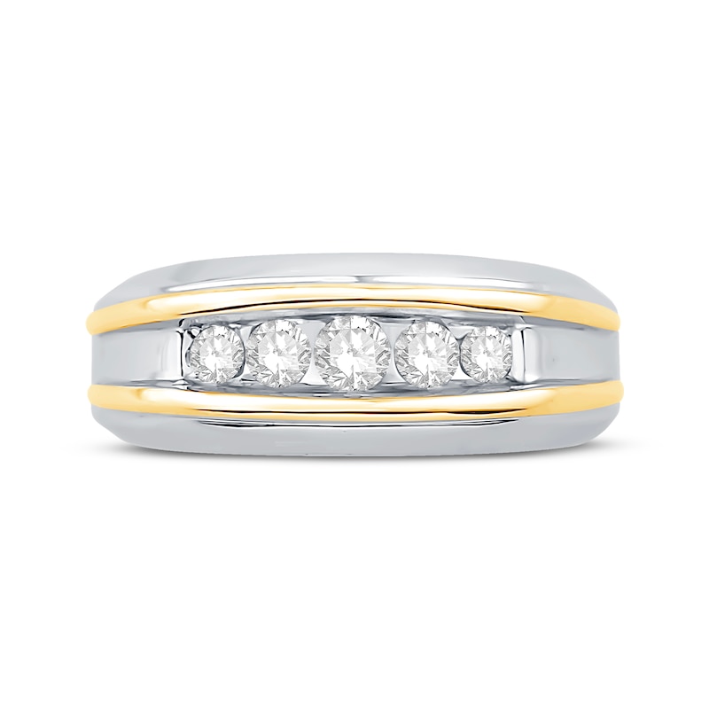 Main Image 3 of Now + Forever Men’s Diamond Wedding Band 1/2 ct tw 14K Two-Tone Gold