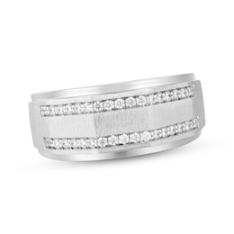 Now + Forever Men's Diamond Wedding Band 1/3 ct tw 10K White Gold