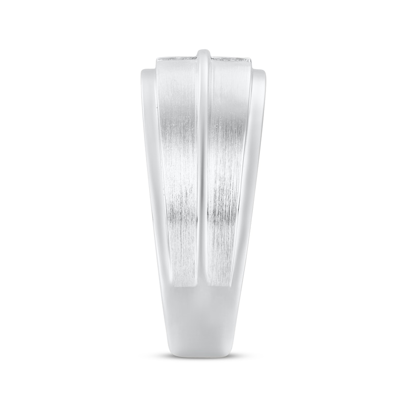 Main Image 2 of Now + Forever Men’s Square-Cut Diamond Wedding Band 1/10 ct tw 10K White Gold