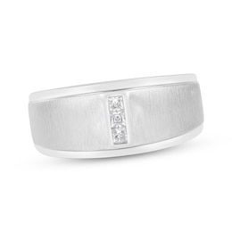 Now + Forever Men’s Square-Cut Diamond Wedding Band 1/6 ct tw 10K White Gold