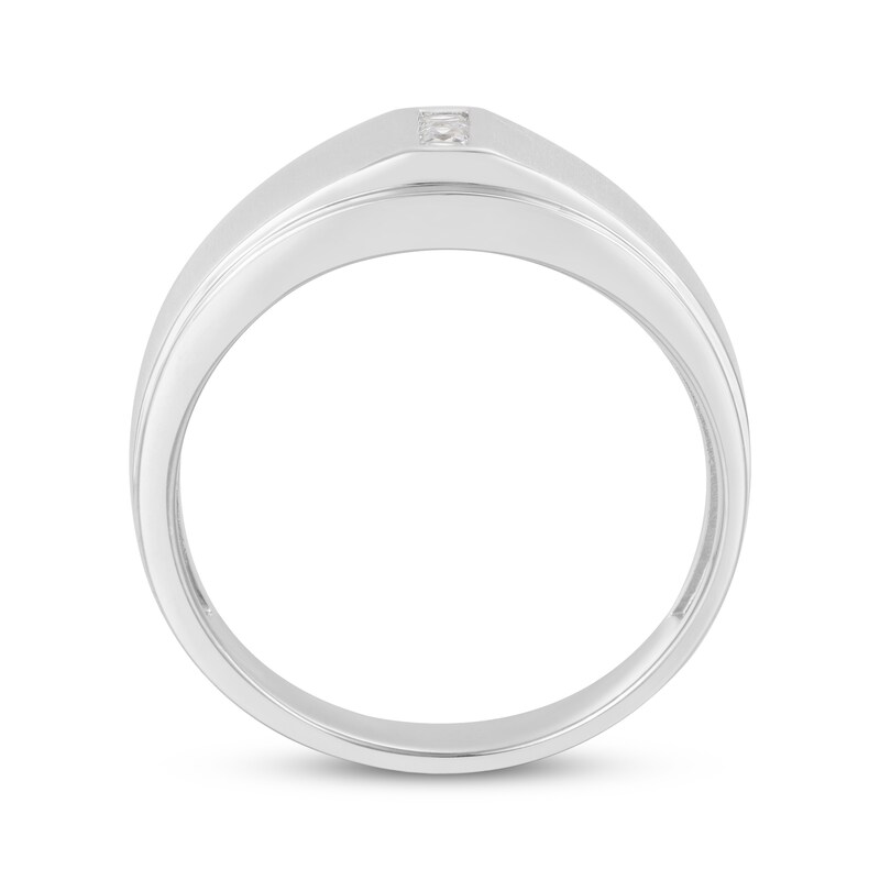 Main Image 3 of Now + Forever Men’s Square-Cut Diamond Wedding Band 1/6 ct tw 10K White Gold