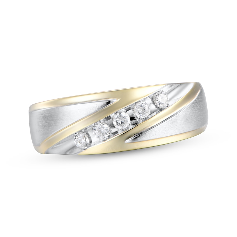 Main Image 1 of Now + Forever Men’s Diamond Wedding Band 1/4 ct tw 10K Two-Tone Gold