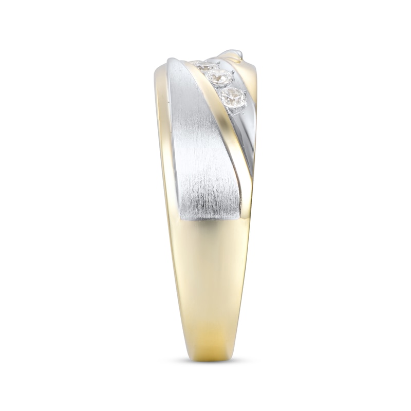 Main Image 2 of Now + Forever Men’s Diamond Wedding Band 1/4 ct tw 10K Two-Tone Gold