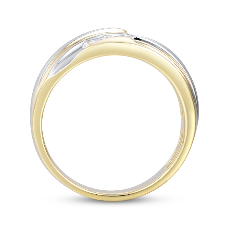 Main Image 3 of Now + Forever Men’s Diamond Wedding Band 1/4 ct tw 10K Two-Tone Gold