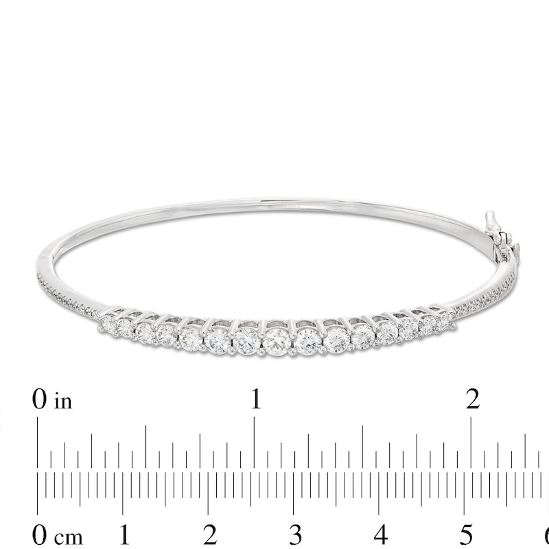 Lab-Created Diamonds by KAY Graduated Bangle Bracelet 2 ct tw 14K White Gold 7.25"
