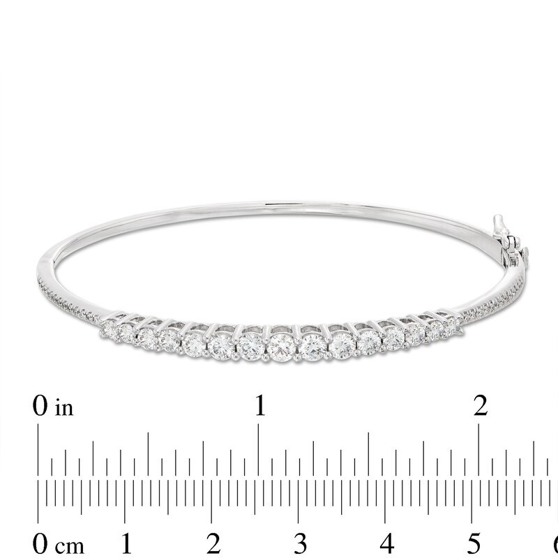 Main Image 2 of KAY Lab-Grown Diamonds Graduated Bangle Bracelet 2 ct tw 14K White Gold 7.25&quot;