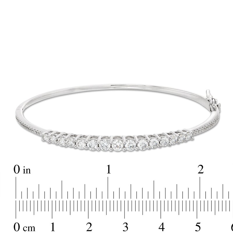 Lab-Created Diamonds by KAY Graduated Bangle Bracelet 2 ct tw 14K White Gold 7.25"