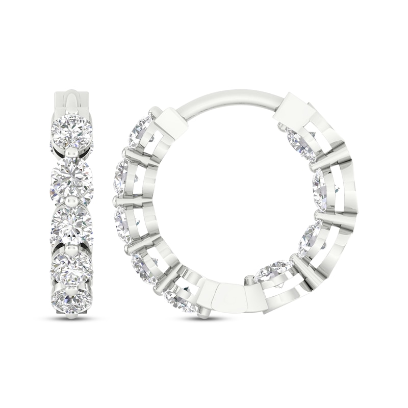 Main Image 1 of KAY Lab-Grown Diamonds Inside-Out Hoop Earrings 1-1/2 ct tw 14K White Gold