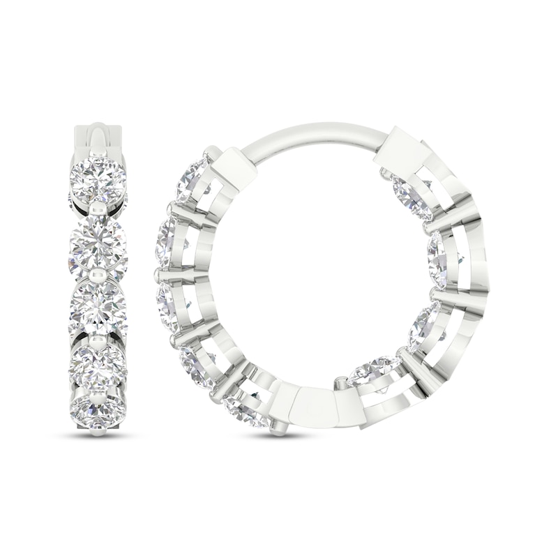 Lab-Created Diamonds by KAY Inside-Out Hoop Earrings 1-1/2 ct tw 14K White Gold