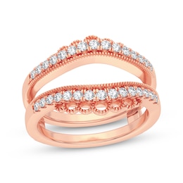 Now + Forever Diamond Vintage-Inspired Enhancer Ring 1/3 ct tw Round-cut 14K Rose Gold