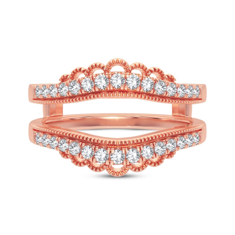 Diamond Vintage-Inspired Enhancer Ring 1/3 ct tw Round-cut 14K Rose Gold