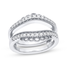 Now + Forever Diamond Vintage-Inspired Enhancer Ring 1/3 ct tw Round-cut 14K White Gold