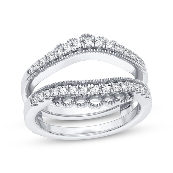 Now + Forever Diamond Vintage-Inspired Enhancer Ring 1/3 ct tw Round-cut 14K White Gold