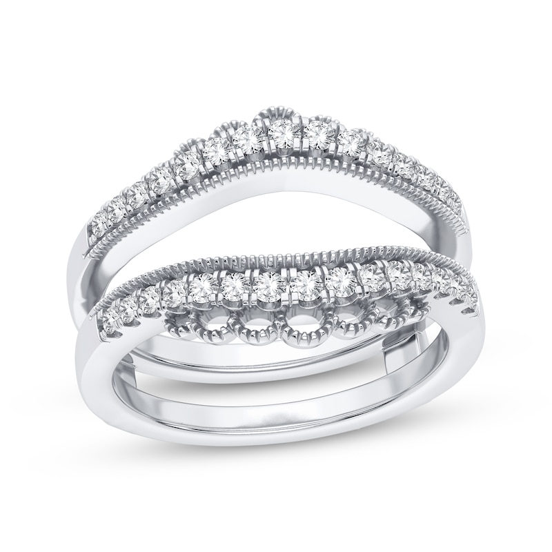 Main Image 1 of Now + Forever Diamond Vintage-Inspired Enhancer Ring 1/3 ct tw Round-cut 14K White Gold